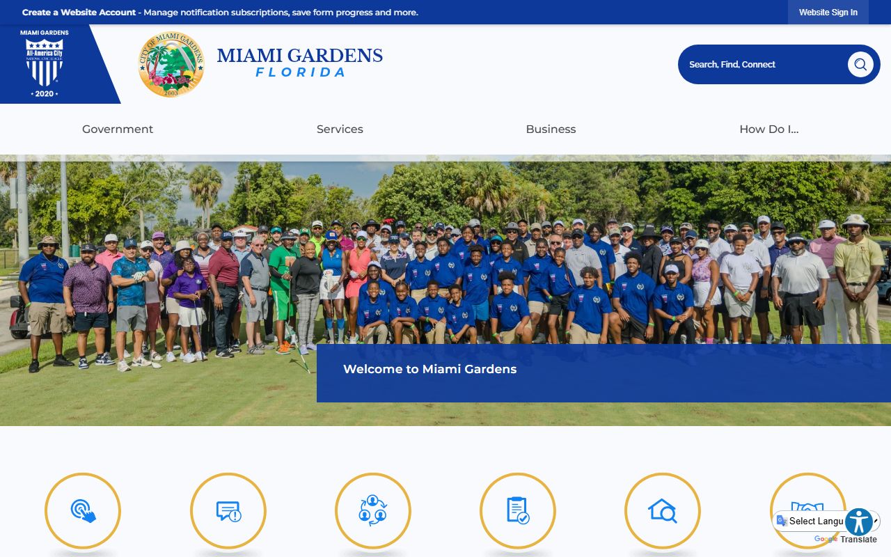 Miami Gardens city website and community resources