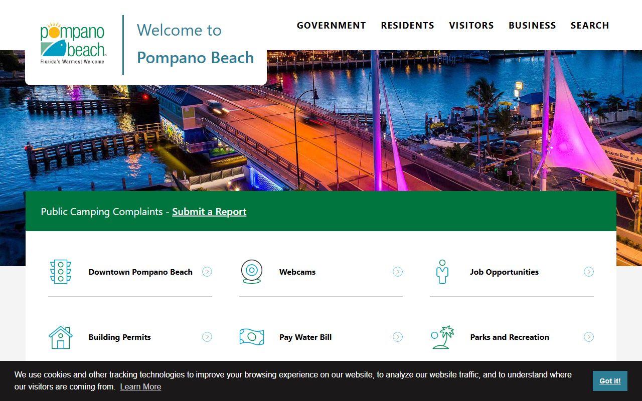 Pompano Beach city website and death record resources