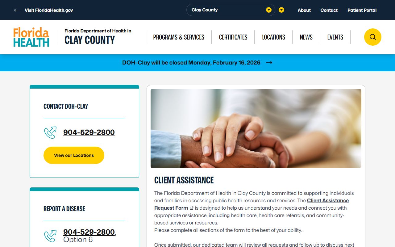 Clay County Health Department building in Green Cove Springs Florida