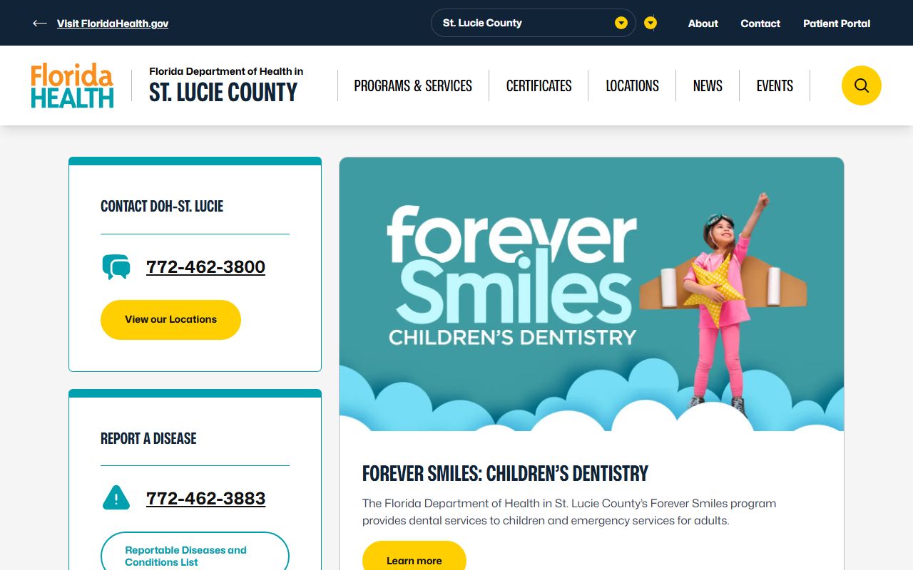 St. Lucie County Health Department building in Port St. Lucie Florida