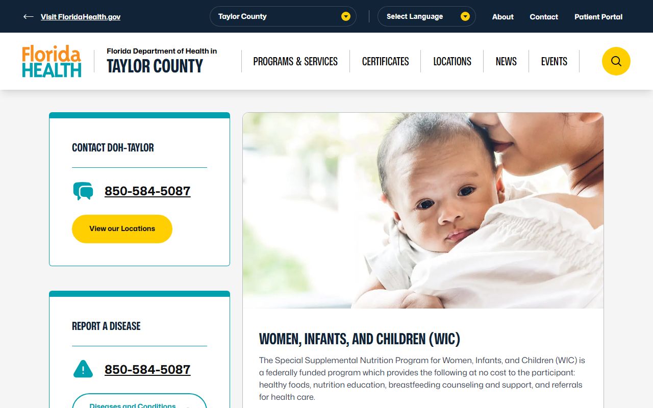 Taylor County Health Department building in Perry Florida