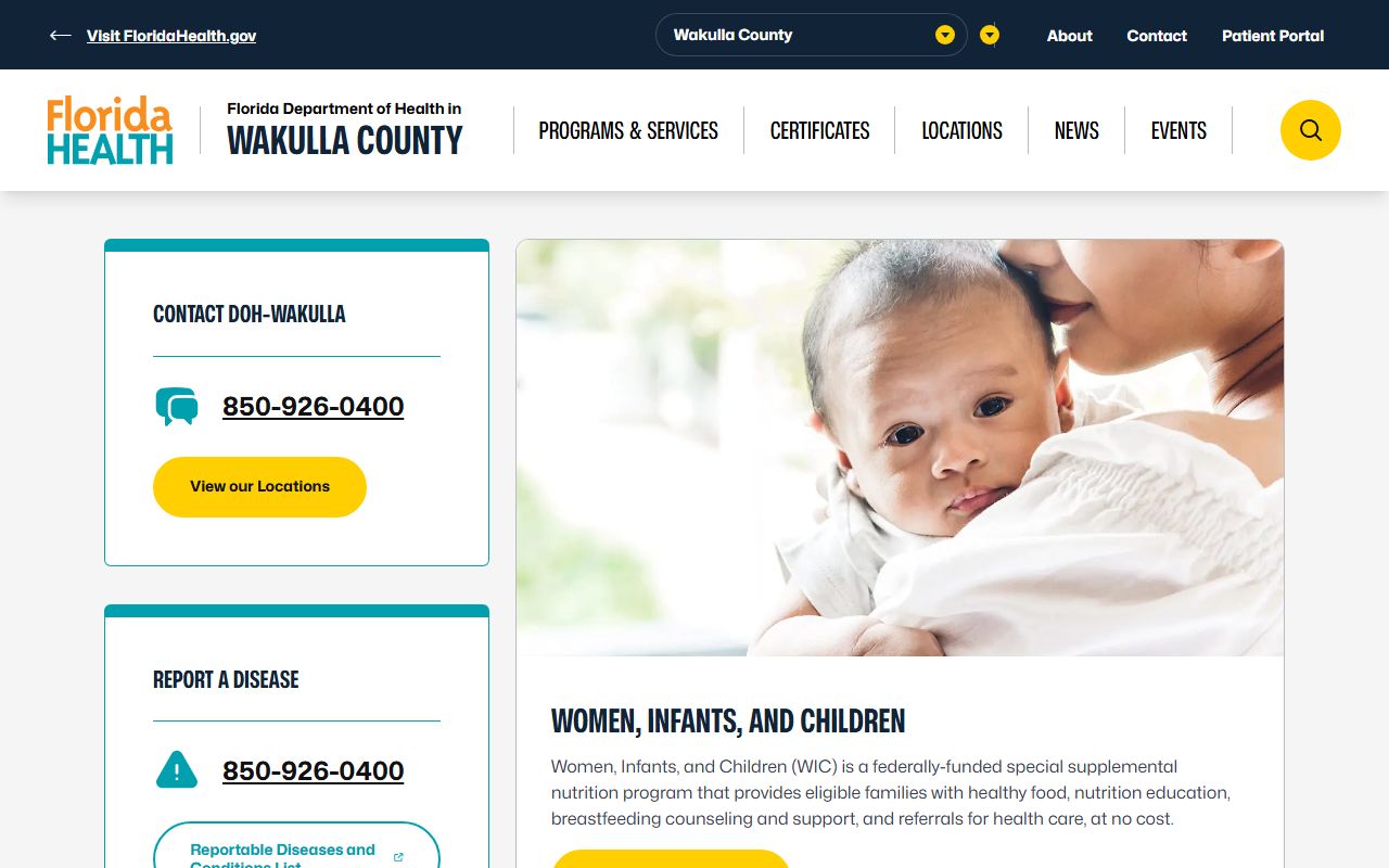 Wakulla County Health Department building in Crawfordville Florida