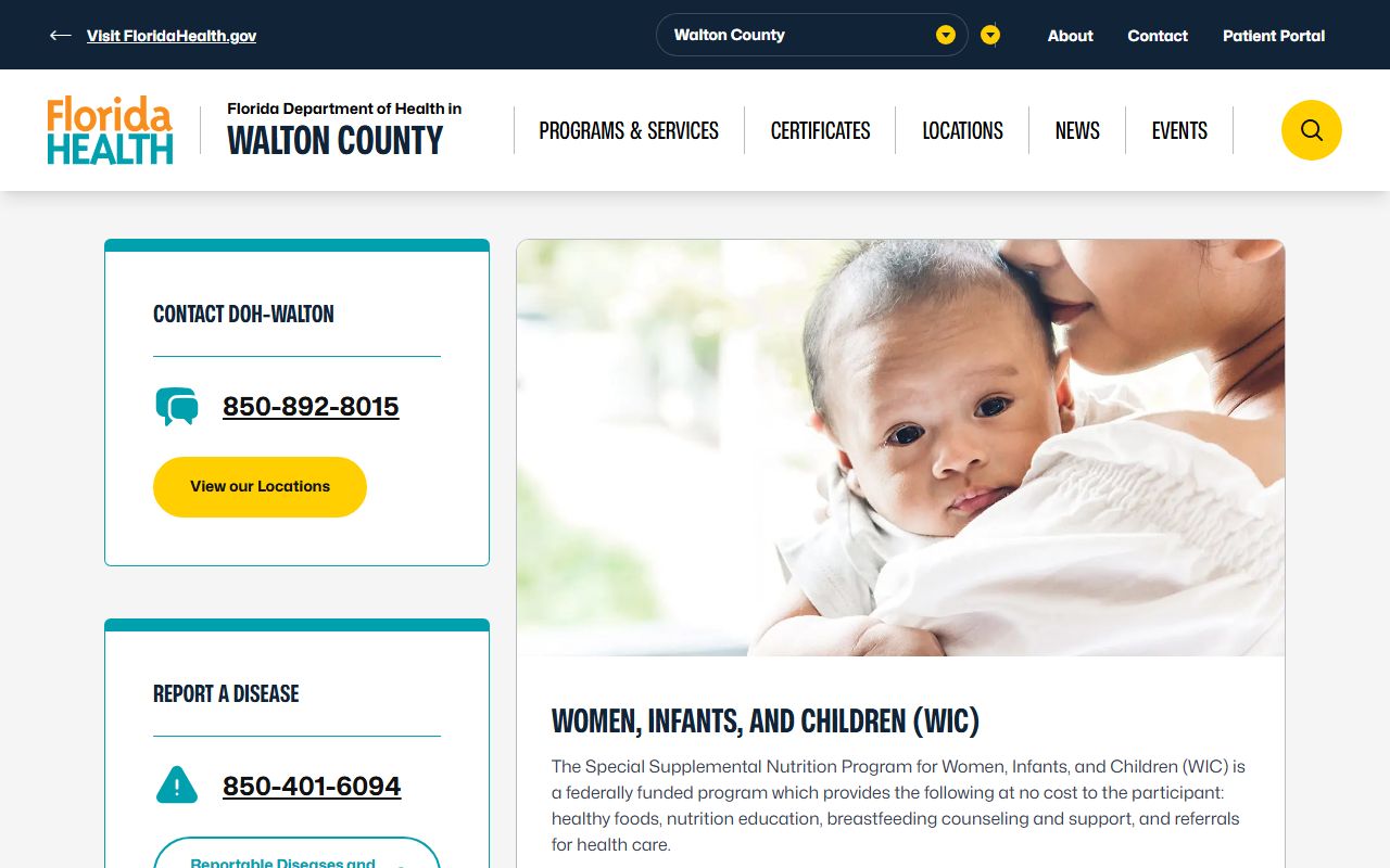 Walton County Health Department building in DeFuniak Springs Florida